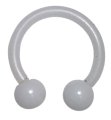 (image for) Acrylic Body Piercing Circular Barbell 16G White inner 10mm Jewelry Mayhoop Horseshoe eyebrow　cartilage lip cheap cute accessori