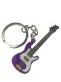 (image for) Guitar keychain, purple, electric guitar, acoustic guitar, music goods, men's, women's, gift, stylish, musical instrument motif,