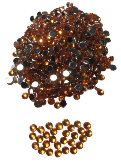 (image for) 4mm Acrylic Stone for Deco 2000drops Orange - Click Image to Close