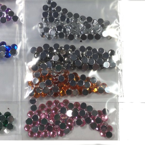 (image for) 5mm Decorative Stones, 14 Colors, Set of 100, for Line, Handmade Nails, Sparkling, Bijou Parts, DIY Crafts