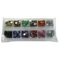 (商品画像) ●1.5mm● デコ用ストーン 15色セット 100粒 ライン ハンドメイド ネイル キラキラ ビジュー パーツ DIY 工作 セット