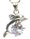 (image for) Cubic zirconia Dolphin Necklace Purple