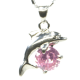 (image for) Cubic zirconia Dolphin Necklace Pink
