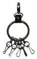 (image for) Mens Keyring Keychain Real leather Big ring Black 40 50 years old Cool