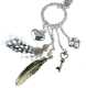 (image for) Feather heart mirror ball necklace