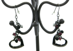 (image for) Black Open Heart Hook Pierced Earring