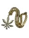 (商品画像) マリファナネックレス ゴールド 50cm 金 大麻 ガンジャ ヒップ ホップ HipHop 喜平 ラッパー マイアミ チェーン メンズ