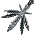 (image for) Rhinestone Marijuana Necklace Clear Cubic Zirconia Cheap Accessory Pendant Men Ganja Cannabis