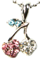 (image for) 3 Colors Cherry Necklace Pink Clear