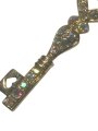 (image for) Heart Key Gold Necklace - A key of love with sparkling crystals and aurora stones