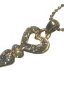(image for) Heart Key Gold Necklace - A key of love with sparkling crystals and aurora stones