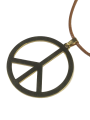 (image for) Peace Mark Necklace Chain Brown Top Gold Stainless Men's Women's Pendant Accessory
