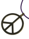 (image for) Peace Mark Necklace Chain DeepPurple Top Gold Stainless Men's Women's Pendant Accessory