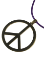 (image for) Peace Mark Necklace Chain DeepPurple Top Gold Stainless Men's Women's Pendant Accessory