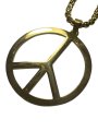 (image for) [Stunning!] Gold Peace Sign Necklace, Unisex, Perfect for Street Fashion