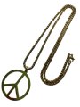 (image for) [Stunning!] Gold Peace Sign Necklace, Unisex, Perfect for Street Fashion