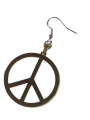 (image for) Peace Mark Motif Earrings Gold Stainless Steel Men's Women's Unisex Jewelry Accessories Peace Peace Symbol Peace Sign