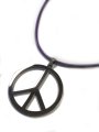 (image for) Peace Mark Necklace Chain Deep Purple Top Silver Stainless Men's Women's Pendant Accessory