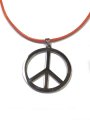 (商品画像) ピースマーク ネックレス チェーンオレンジ トップシルバー ステンレス メンズ レディース ペンダント アクセサリー