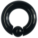 (image for) [6pcs] Stainless body pierced earring 0G 18mm Spring 10mm Black