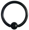 (image for) Stainless body pierced earring 14G 12mm Ball 4mm Black