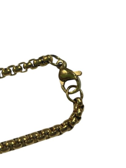(image for) Gold chain necklace, simple design, chain for men and women accessories