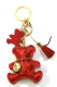 (image for) Key ring of the bear with leather, the elasticity red