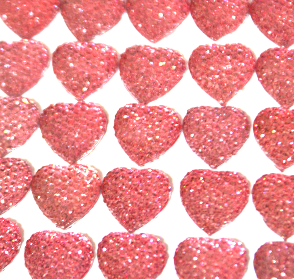 Glitter Heart for Deco 16mm Right Pink 10 of 1 set