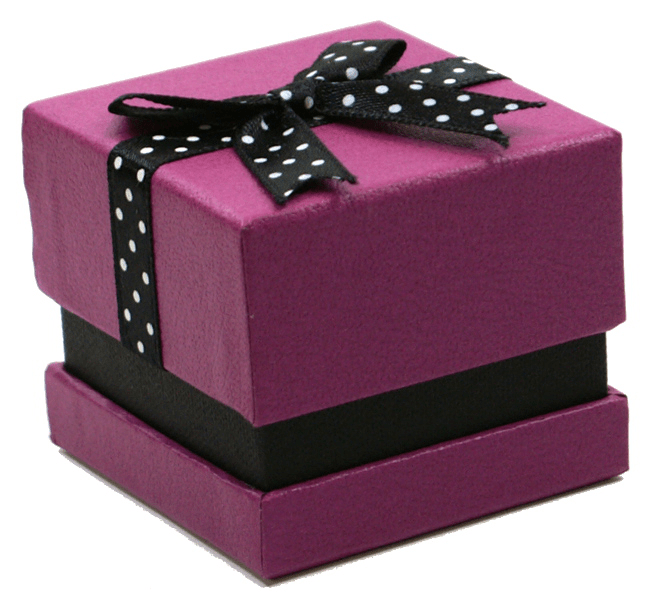 リボン付き紫リングボックス