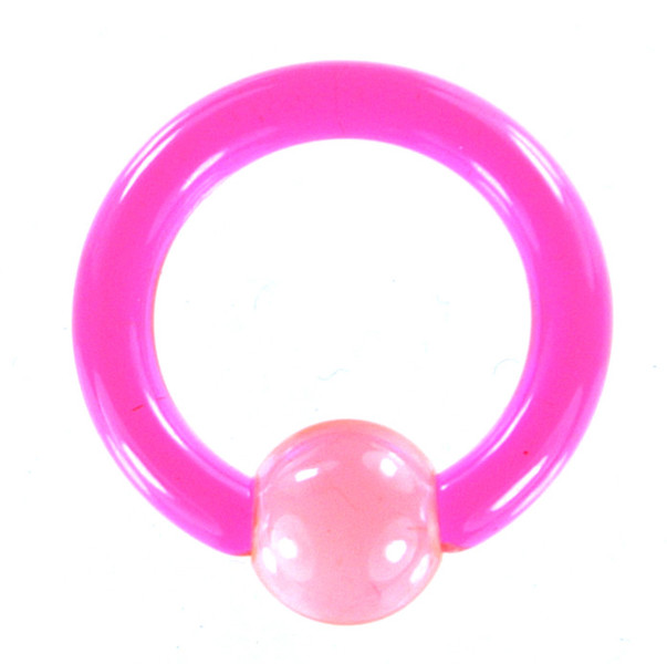 Acrylic Body Pierced Earring 8G Pink - Click Image to Close