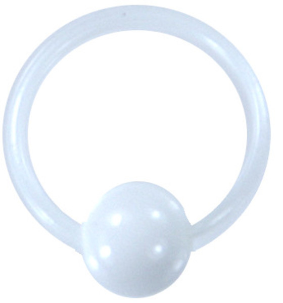 Acrylic body piercing 18G white - Click Image to Close