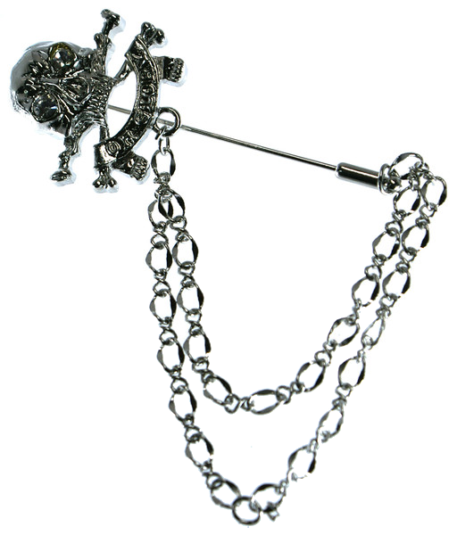 Lapel pin chain with the skel
