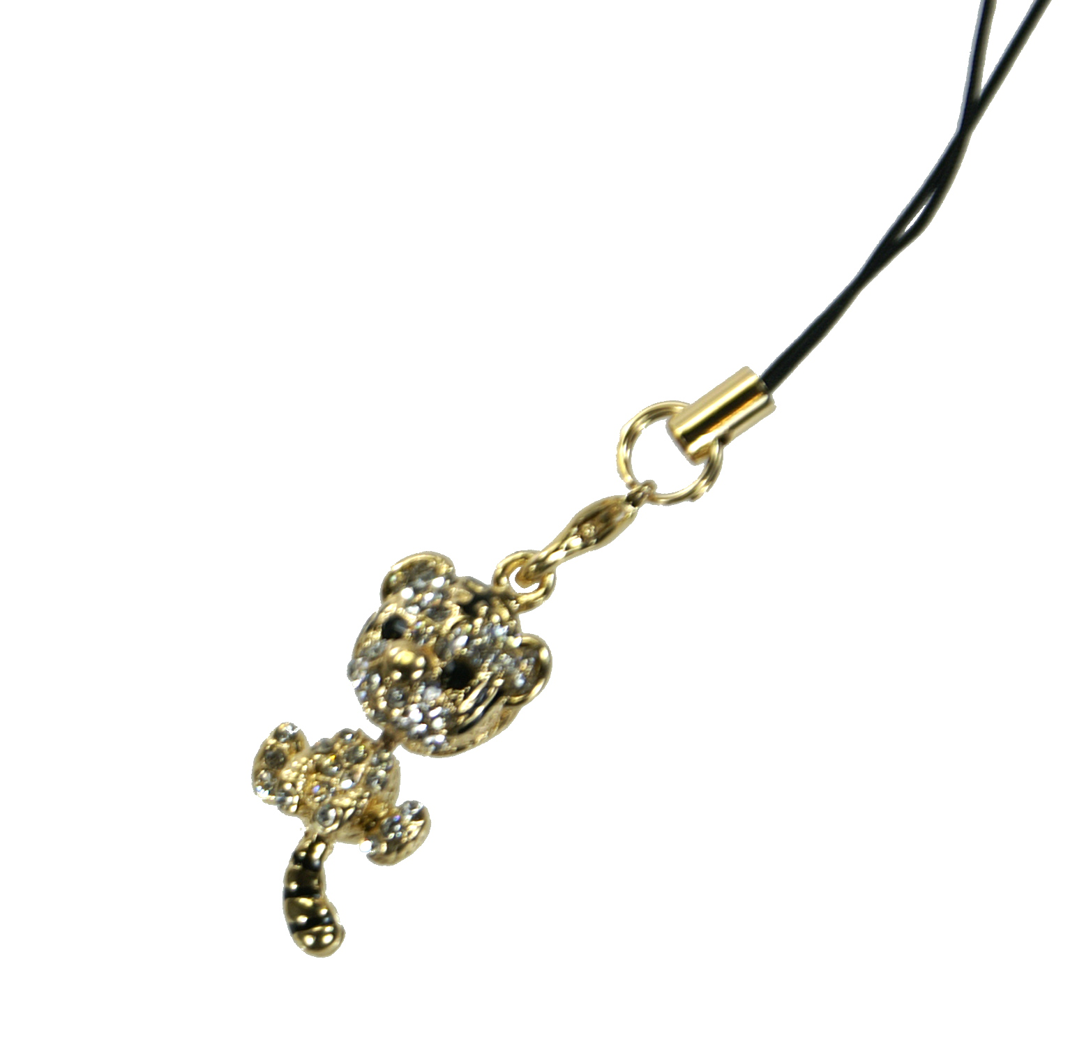 Mobile strap Crystal child tiger gold - Click Image to Close