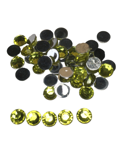 10mm Acrylic Stone for Deco 100drops Light Yellow - Click Image to Close