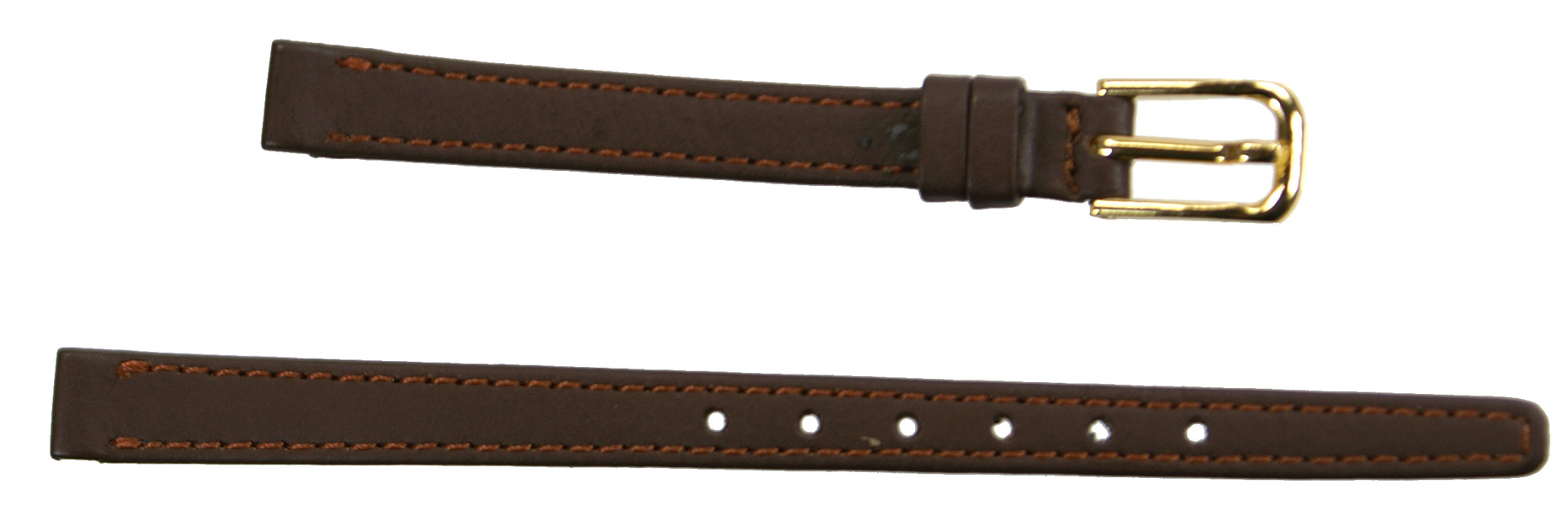 Fetal calf leather watch band 8mm right brown