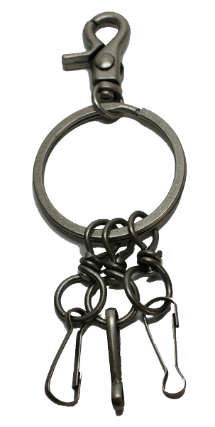 Men's Key Ring key Chain Carabiner 3 pcs Big Ring Antique Silver fashionable popular car biker key 50s 40s 30s