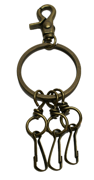 Men's Key Ring Key Chain Carabiner 3pcs Big Crab Hook Ring Gold fashionable popular car biker key 50 40s 30s high school - Click Image to Close
