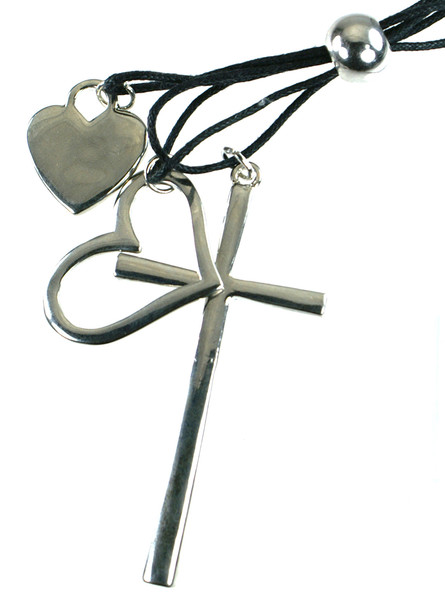 Three HeartPlated OpenHeart Cross Rosary Readies Necklaces