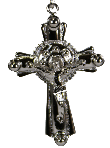 HipHop Kihei Long 70cm Width 6mm Chain Rosary Wide Cross Silver Traditional Crucifix Hip Hop Cuban Chain Thick Cool Mens Fashion
