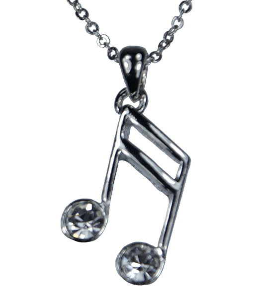 Cubic zirconia Sixteenth Note Necklace