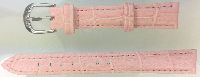 Ounier cowhide watch band Pink 14 mm - Click Image to Close