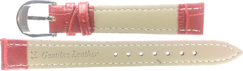 Ounier cowhide watch band Red 14mm