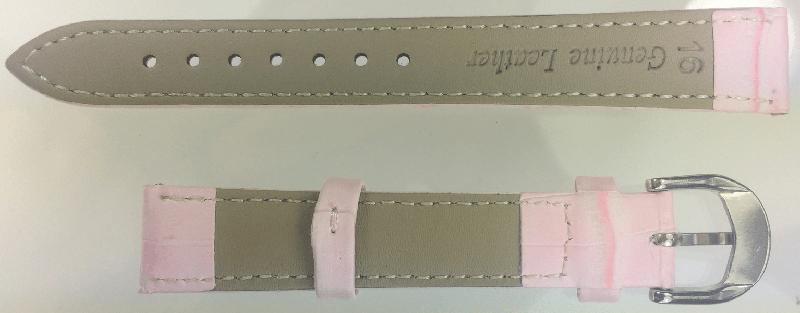 Ounier cowhide watch band Pink 16 mm