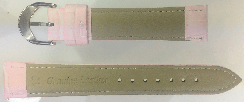 Ounier cowhide watch band Pink 18 mm