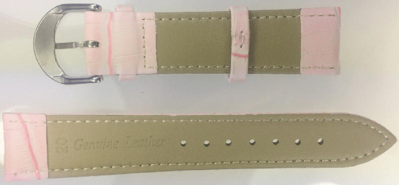 Ounier cowhide watch band Pink 20 mm