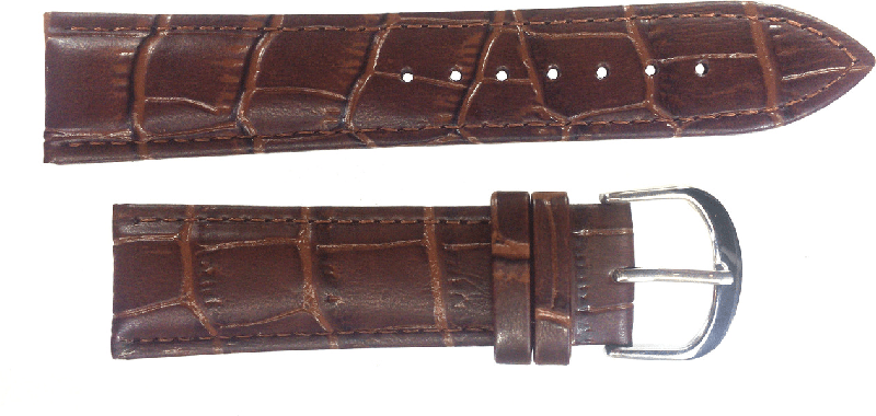 Ounier cowhide watch band Brown 22mm - Click Image to Close