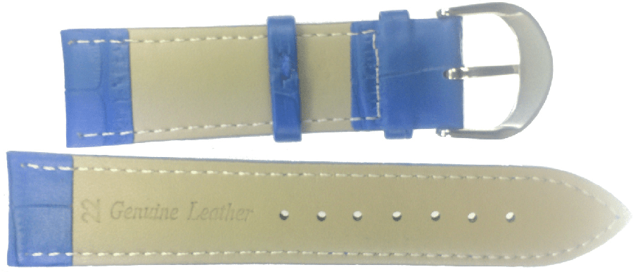 Ounier社製 牛革時計バンド ブルー 22mm