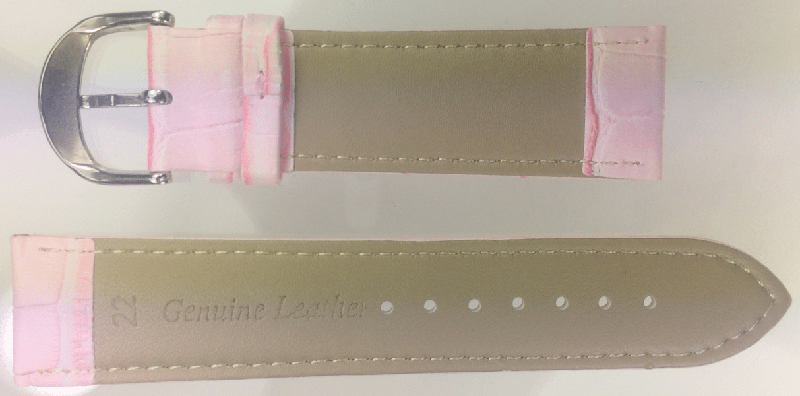 Ounier cowhide watch band Pink 22 mm - Click Image to Close