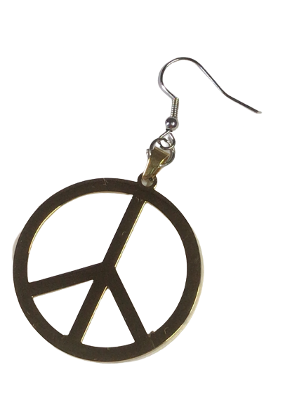 Peace Mark Motif Earrings Gold Stainless Steel Men's Women's Unisex Jewelry Accessories Peace Peace Symbol Peace Sign
