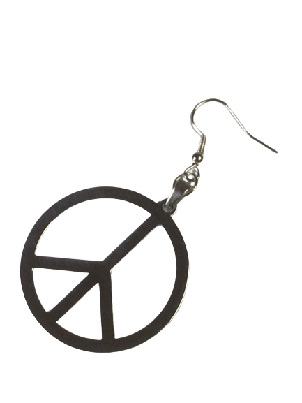Peace Mark Motif Earrings Silver Stainless Steel Men's Women's Unisex Jewelry Accessories Peace Peace Symbol Peace Sign